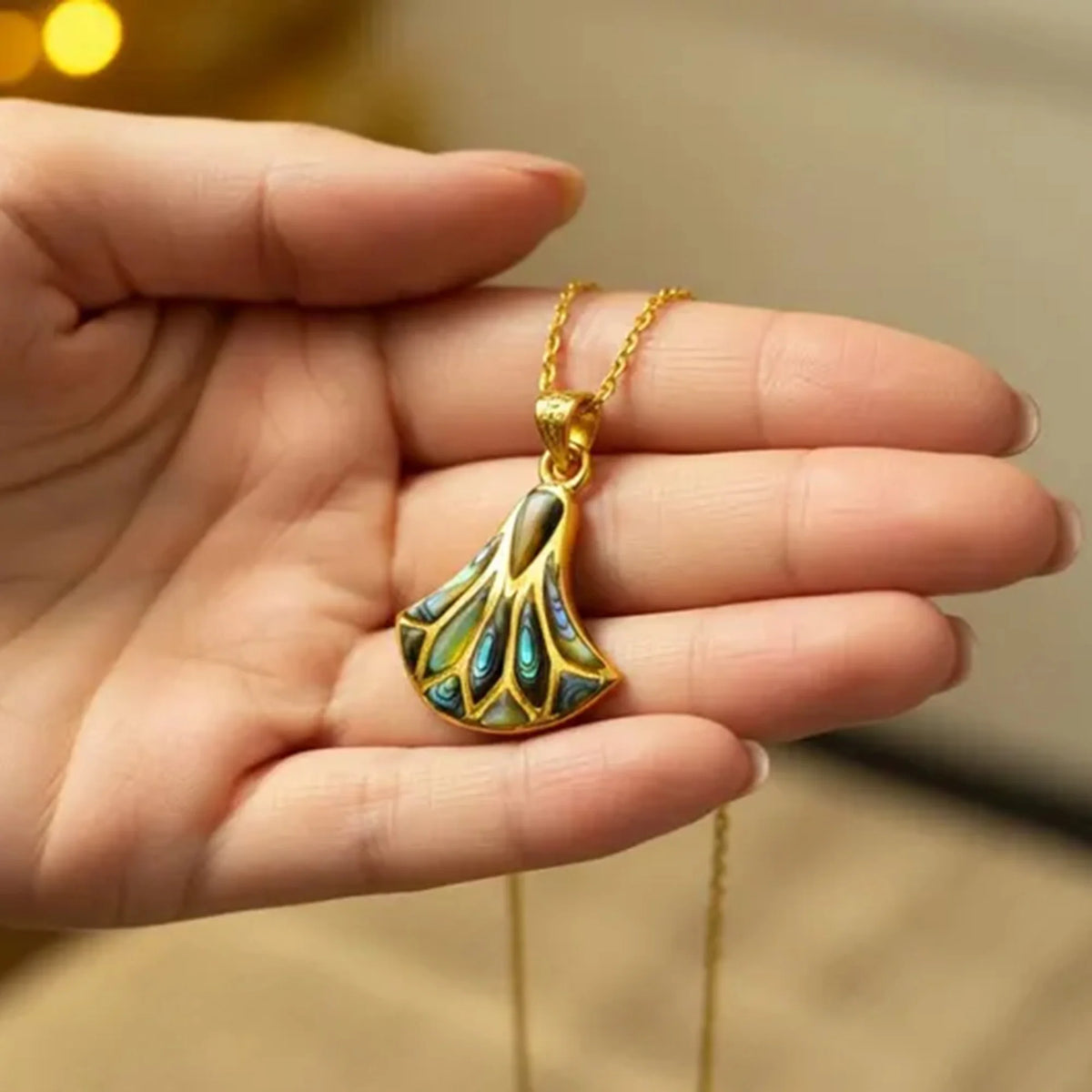 Gold Egyptian Lotus Lily Necklace.