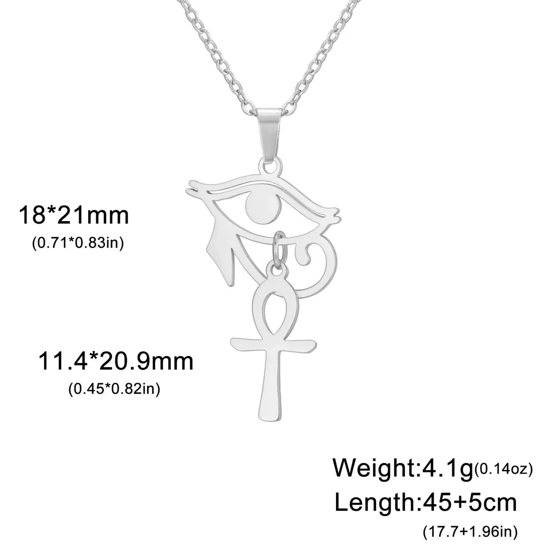 Horus Eye Necklace Stainless Steel