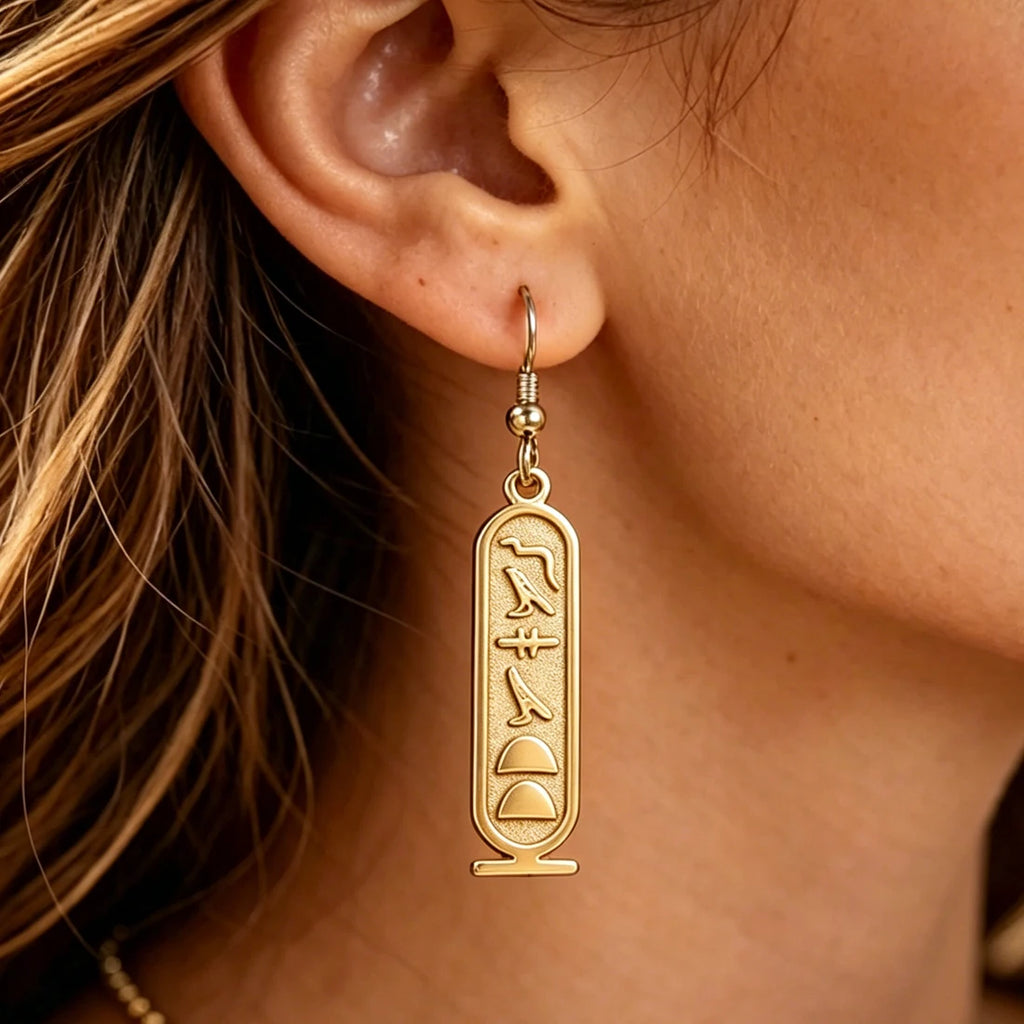 Custom Egyptian Name Earrings