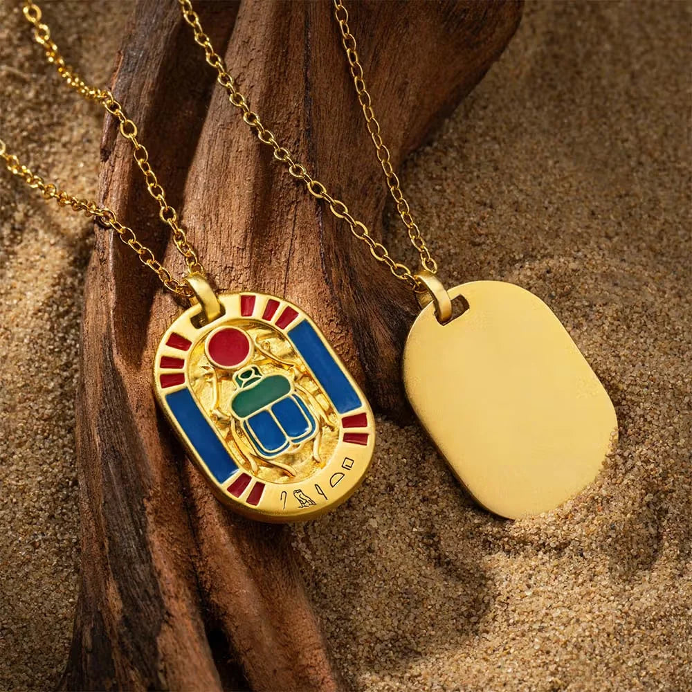 Scarab Cartouche Necklace