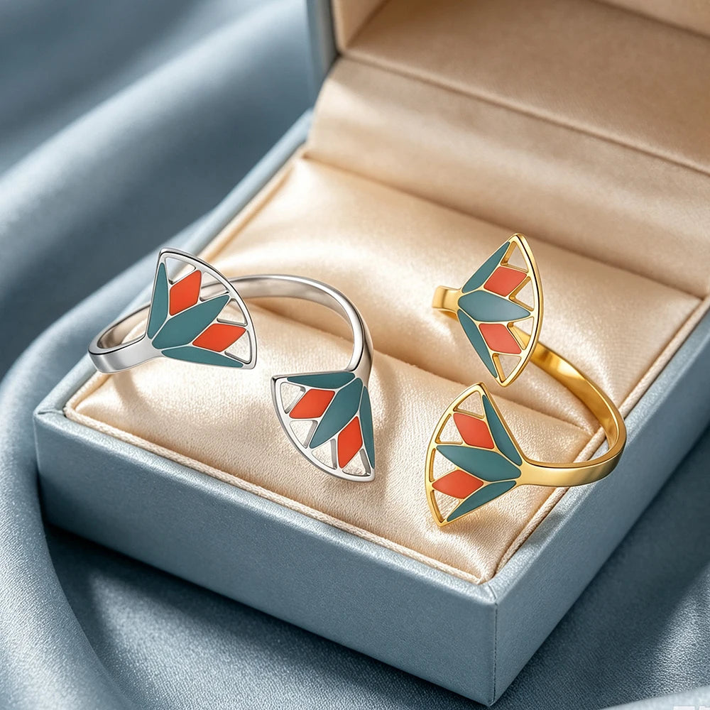 Lotus Flower Adjustable Rings.