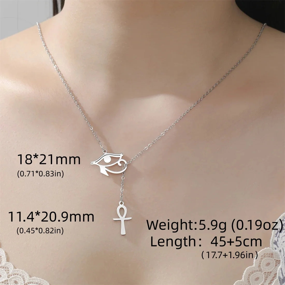 Horus Eye Necklace Stainless Steel