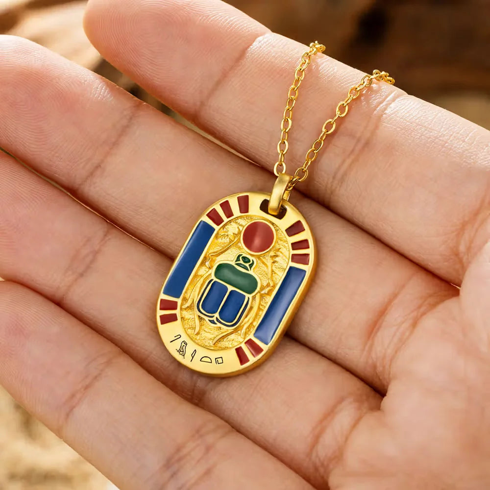 Scarab Cartouche Necklace