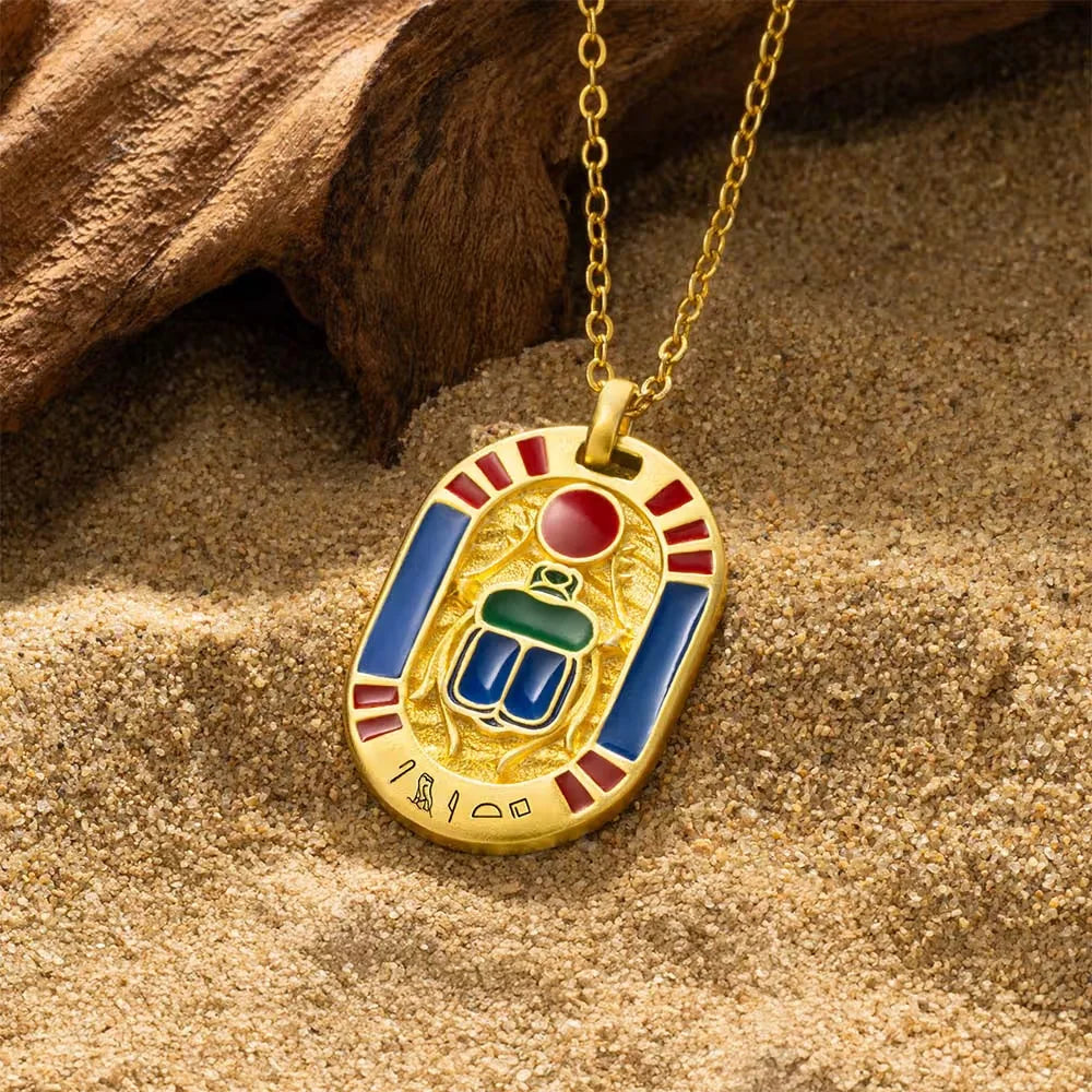 Scarab Cartouche Necklace
