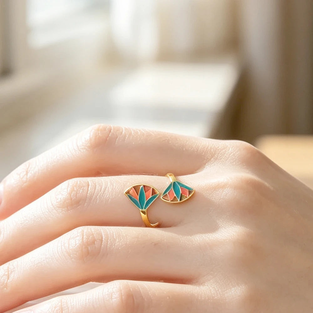 Lotus Flower Adjustable Rings.
