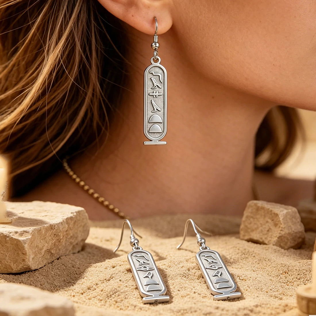 Custom Egyptian Name Earrings