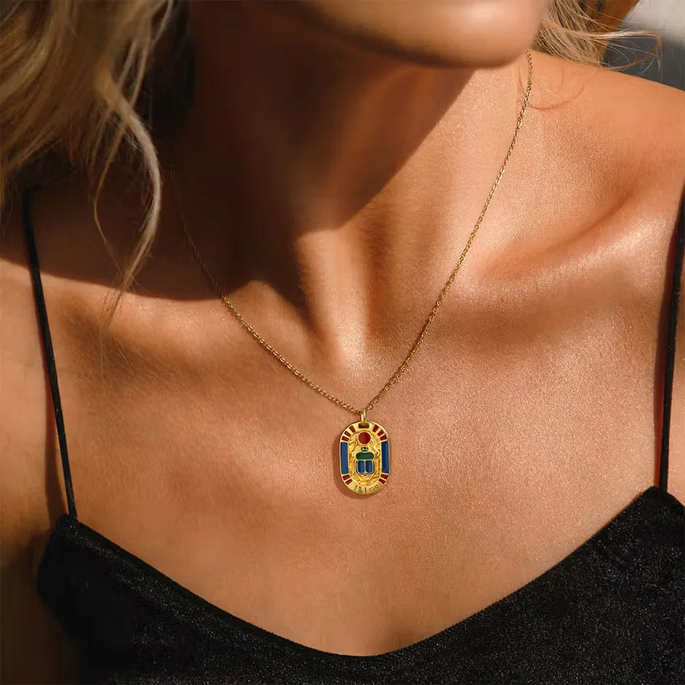 Scarab Cartouche Necklace